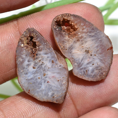 Amazing Solar Quartz Gemstone Pair – Matched Window Druzy Agate