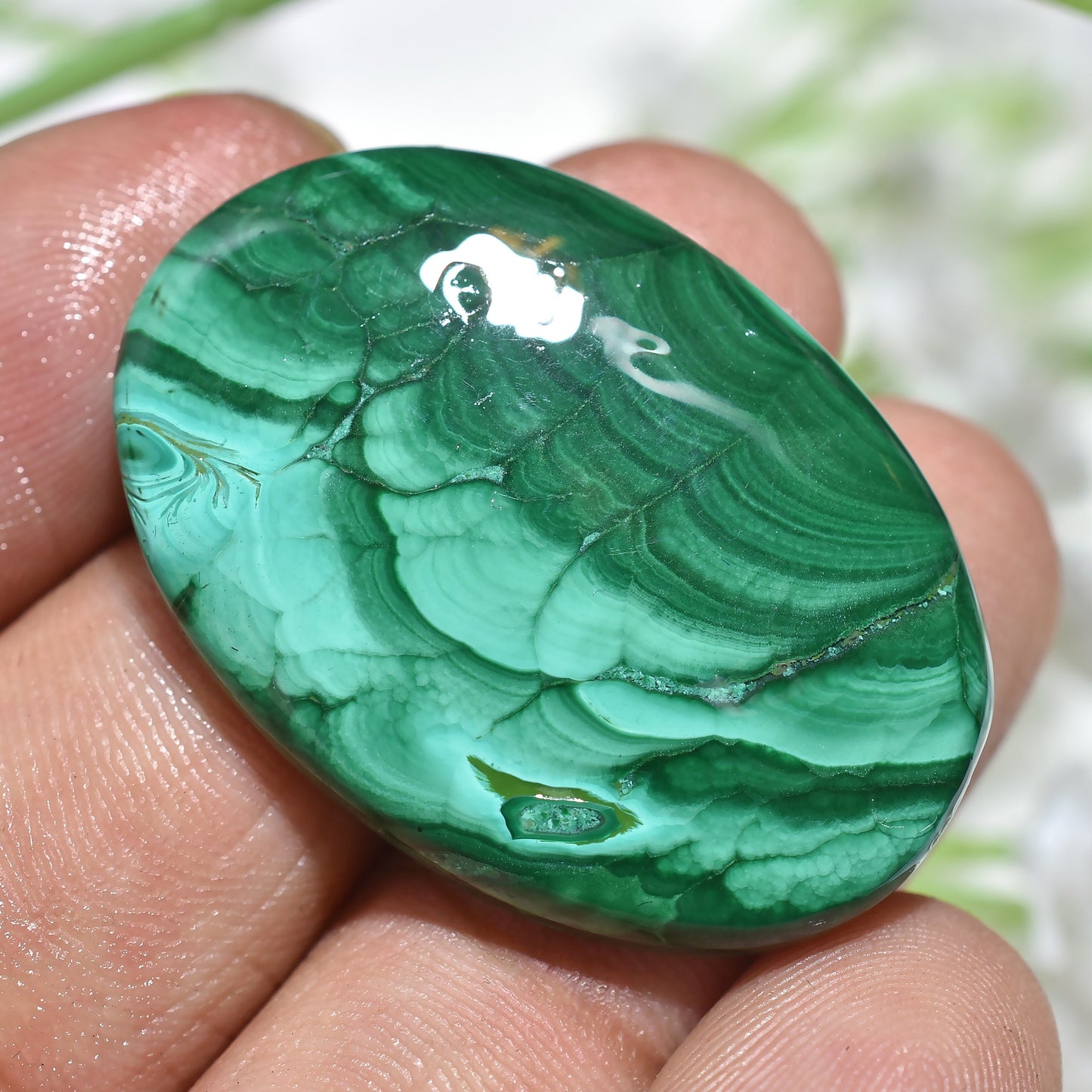 Green Goddess Malachite Cabochons - Natural Semi-Precious Crystal Gifts