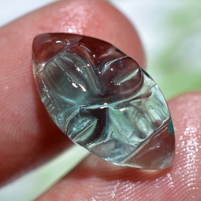 AAA Fluorite Marquise Shape Carved Gemstone – Natural Green Fluorite Cabochon for Rings & Pendants