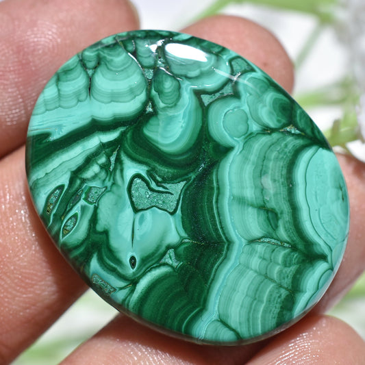 100% Natural Oval Malachite Cabochon – Designer Green Malachite Slice Loose Gemstone 29x36x5mm