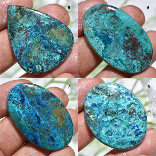 Natural Shattuckite Cabochon – Hand-Polished Gemstone in Mixed Shapes