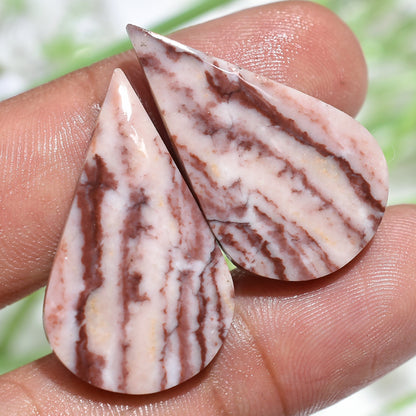 Delicate Coconut Jasper Earring Pairs – Natural Brown Oval & Pear Shaped Flat Back Stones