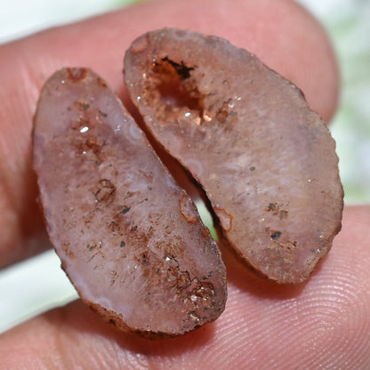 Brown Crystal Druzy Geode Agate Pair - Fancy Shape Window Druzy Earring Pair for Women's DIY Jewelry Making