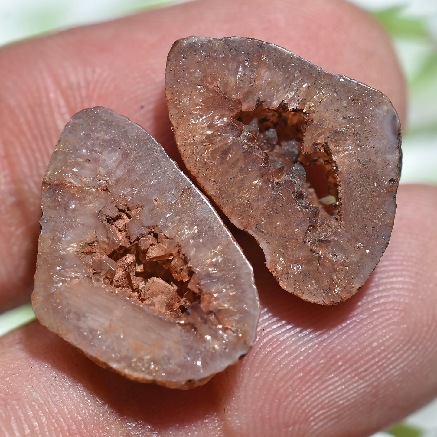 Brown Crystal Druzy Geode Agate Pair - Fancy Shape Window Druzy Earring Pair for Women's DIY Jewelry Making