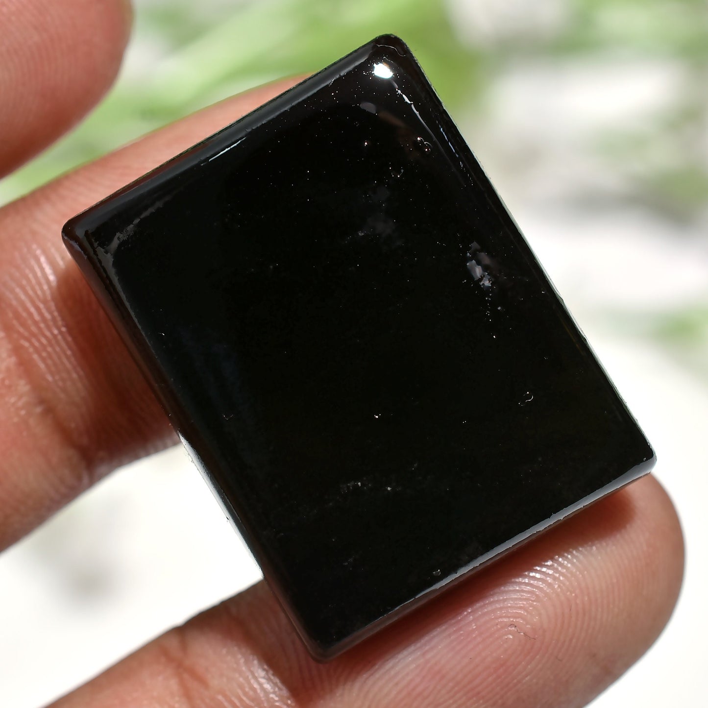 Black Obsidian Cabochon – Rectangle Polished Gemstone for Unique Jewelry Designs