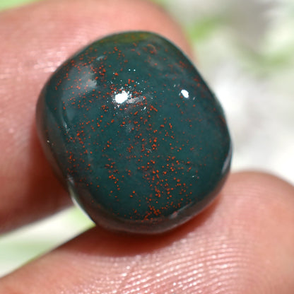 Natural Blood stone Loose Gemstone - Small Green Red Cabochon for Jewelry Rings & Pendants