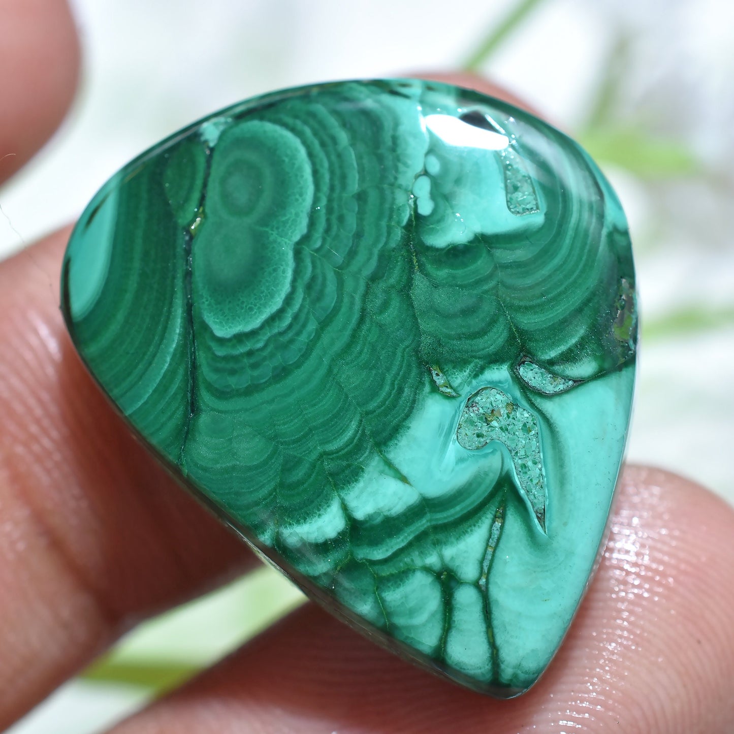 Top Quality Malachite Pear Shape Cabochon - Loose Stone for Jewelry Making