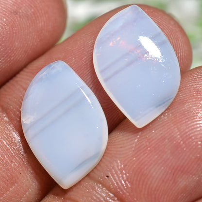 Attractive Blue Opal Gemstone Pair - Unique Loose Set for Earrings