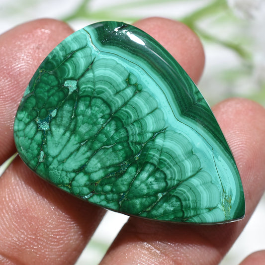 Malachite Slice Natural Stone – AAA Quality Green Loose Gemstone for Jewelry