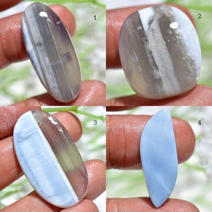 Blue Boulder Opal Stone – Loose Flat Back Opal Cabochon for Pendant Making & Craft Supplies