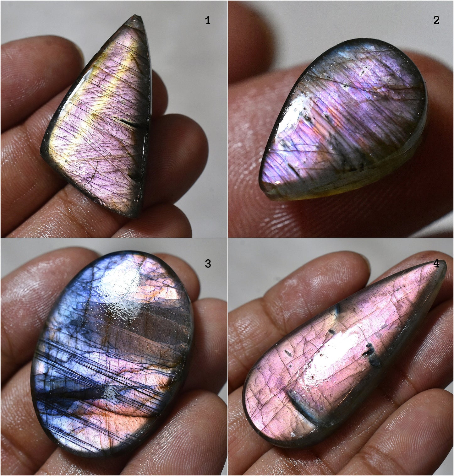 Graceful Purple Labradorite Gemstone – Unique Natural Cabochon for Pendant & Wire-Wrapping