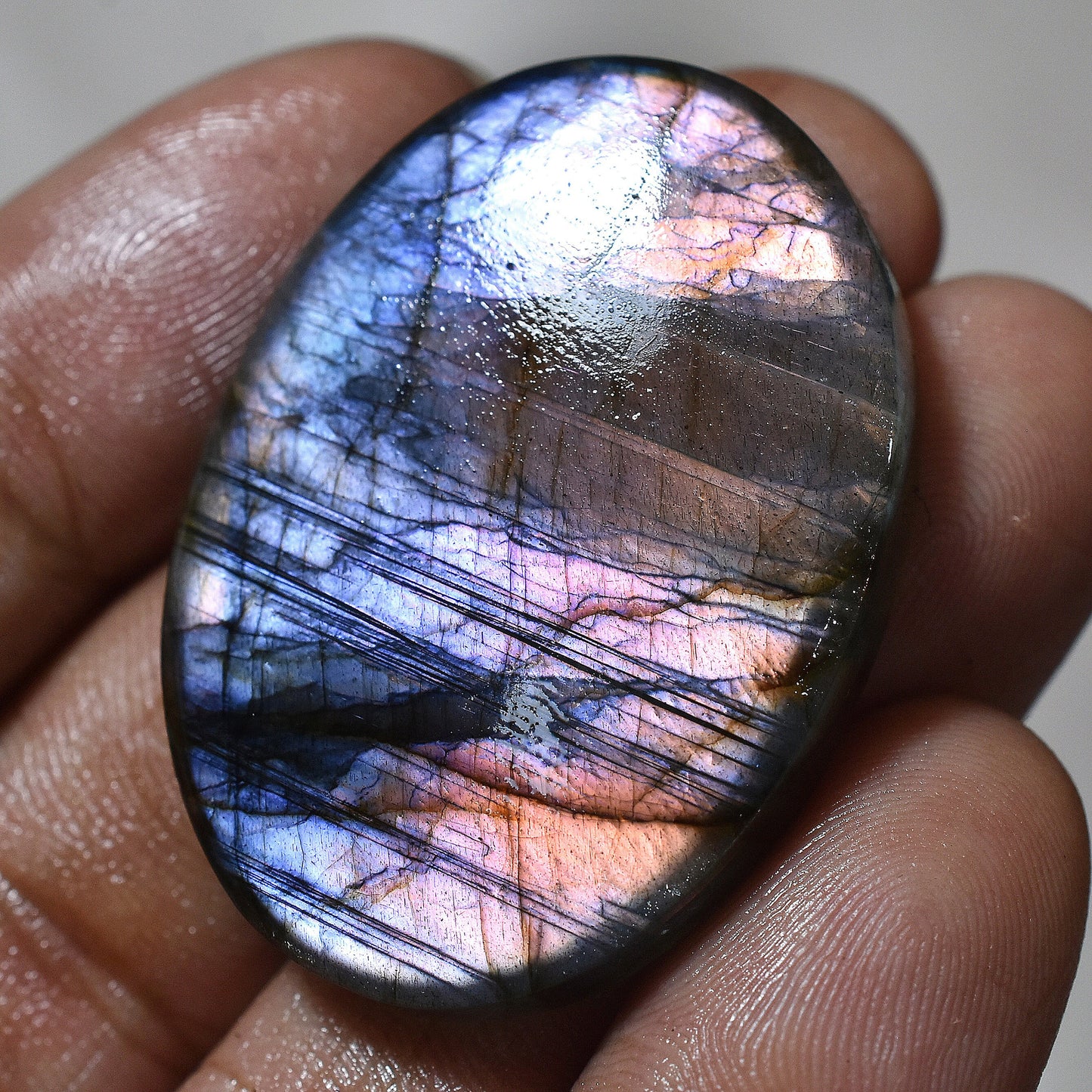 Graceful Purple Labradorite Gemstone – Unique Natural Cabochon for Pendant & Wire-Wrapping