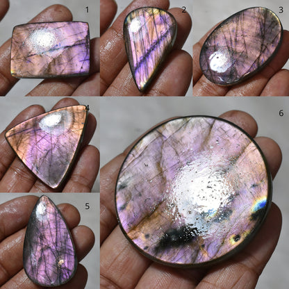 AAA Quality Purple Labradorite Gemstone – Natural Wholesale Cabochons, Hand-Polished for Jewelry Making