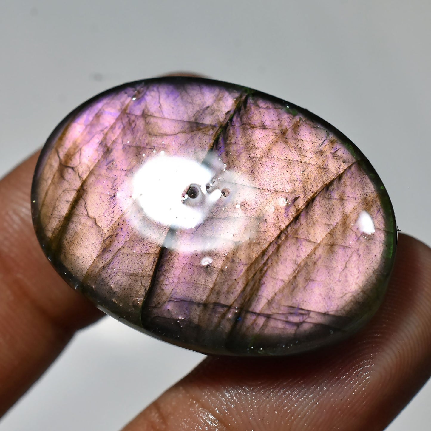 High Quality Labradorite Cabochon – Purple Crystal Stone, Polished Flat Back, Mixed Shape for Pendant Making