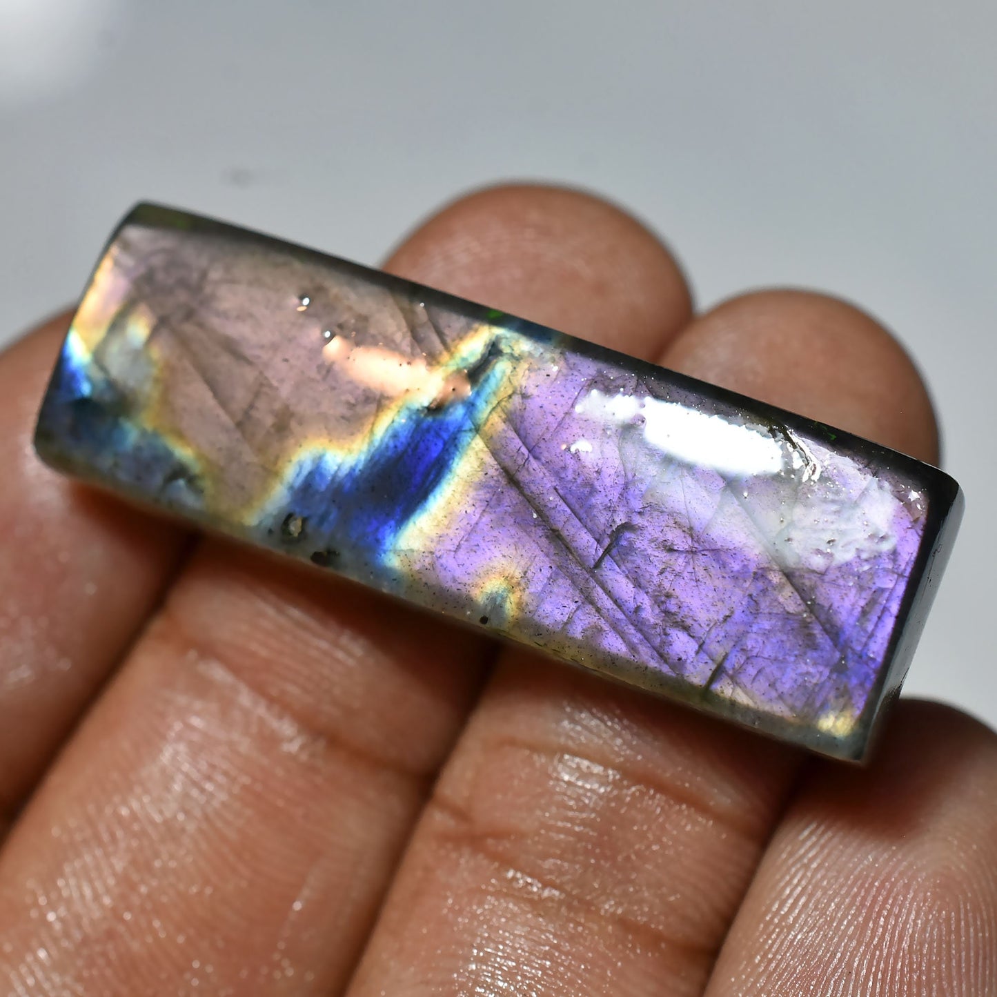 Top Quality Labradorite Cabochon – Purple Spectrolite, Polished Rectangle & Pear Stones for Pendant Making