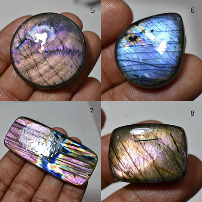 Rare Purple Fire Labradorite Cabochon | Mixed Shape Labradorite Gemstone for Pendant Making