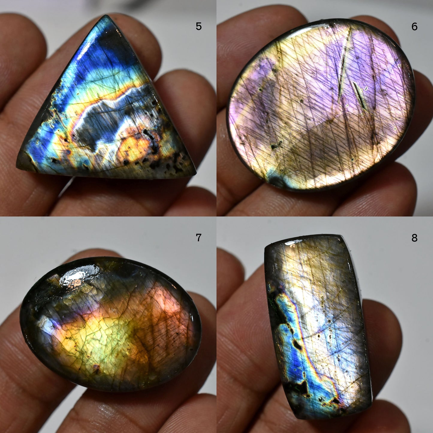 Magical Purple Fire Labradorite Cabochon - Mixed Shape Healing Crystal