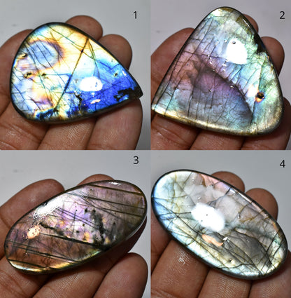 Heart Shape Labradorite with Purple Flash – Eye-Catching Oval Cabochon for Pendants, Energy Crystal Gift