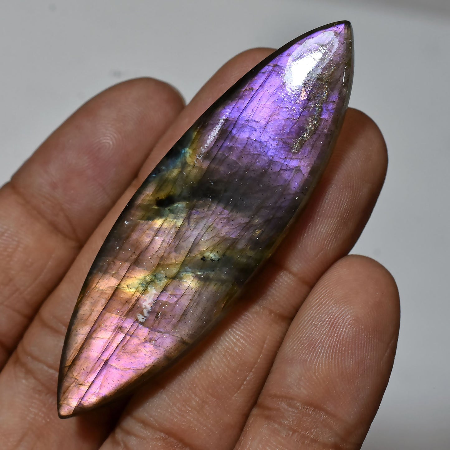 Purple Fire Labradorite Gems – Marquise Spectrolite Cabochons for Pendants