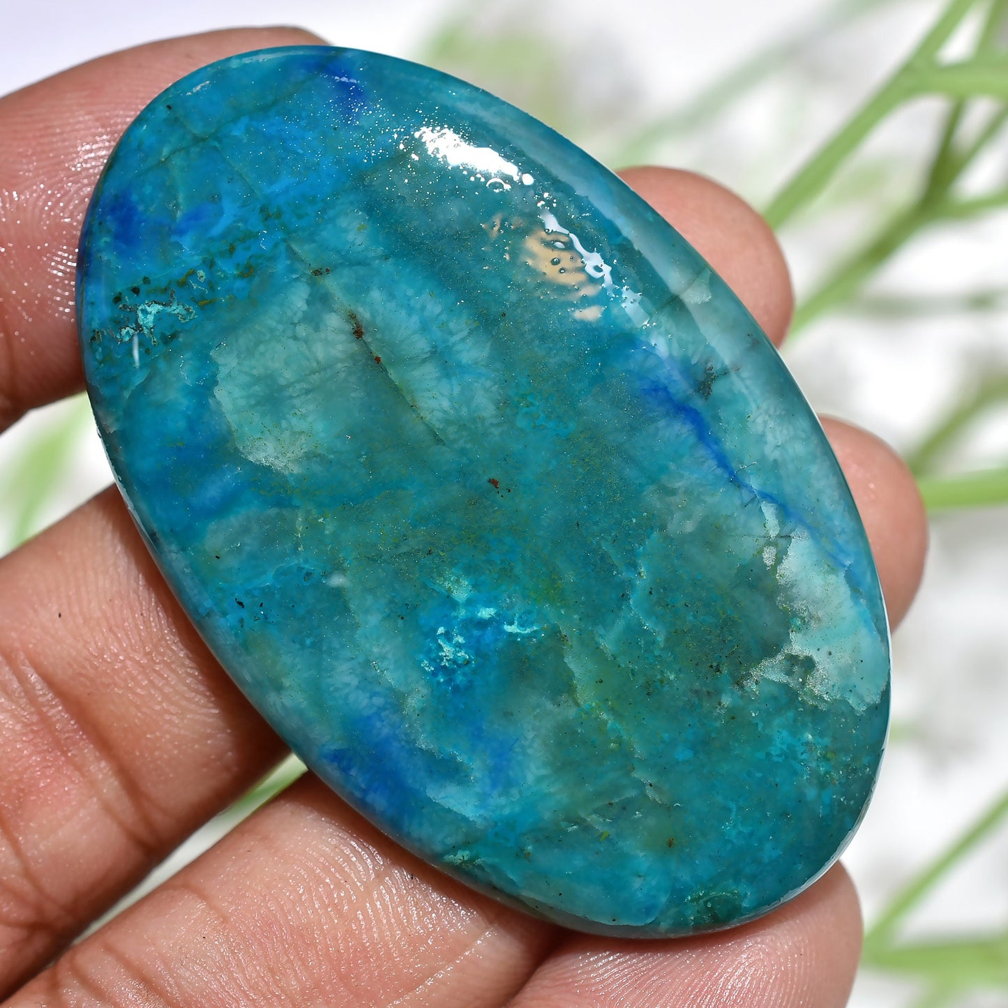 Wholesale Azurite Shattuckite Cabochons – Oval Gemstones for Pendant Jewelry