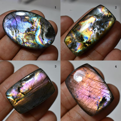 Attractive Rainbow Fire Labradorite Gemstone - Rectangle Spectrolite for Pendants