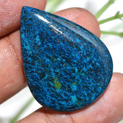 Rare Pear Shaped Shattuckite Cabochon - 100% Natural Blue Shattuckite Gemstone for Pendant Making