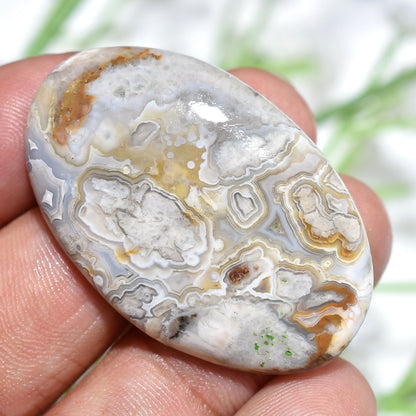 Crazy Lace Agate Cabochon - Premium Oval-Shaped Hand Polished Loose Stone for Jewelry Making