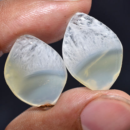 Blue Lace Agate Oval Earring Pair - Matched Gemstone Pair for Custom Earrings