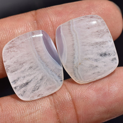 Natural Designer Lace Agate Matched Pair - Blue Lace Agate Earring Pair