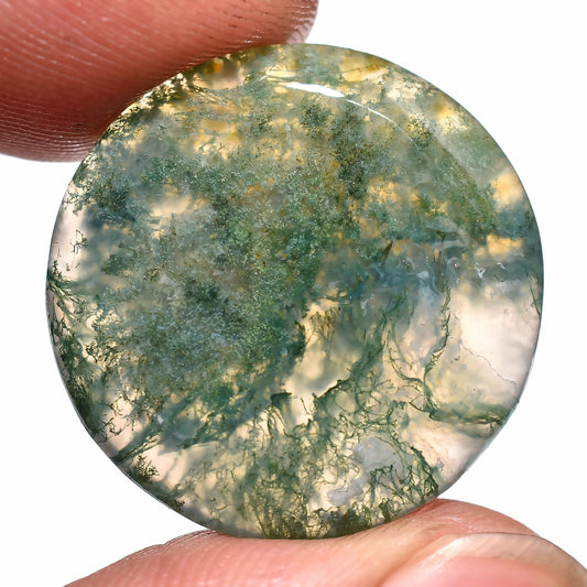 Round Natural Moss Agate Gemstone | Wholesale Smooth Polished Crystal for Pendant & Jewelry Making