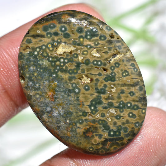 Natural Ocean Jasper Cabochon | Mixed Shape Loose Flat Back Green Jasper for Jewelry Making