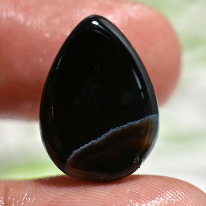 100% Natural Black Onyx Gemstone - Oval & Pear Shaped Loose Cabs for Ring