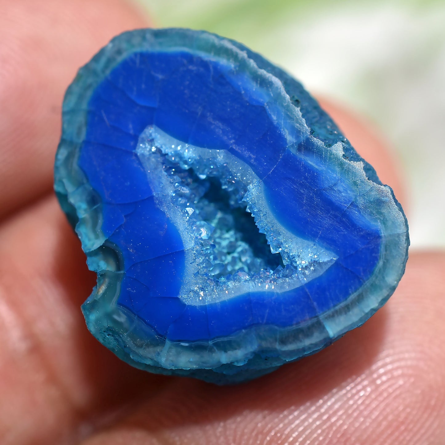 Sparkling Blue Agate Druzy Stone | Fancy Window Druzy Cabs for Pendant Jewelry