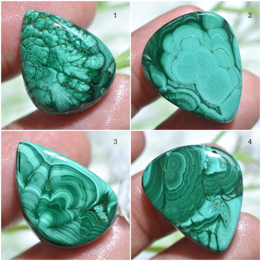 Top Quality Malachite Pear Shape Cabochon - Loose Stone for Jewelry Making