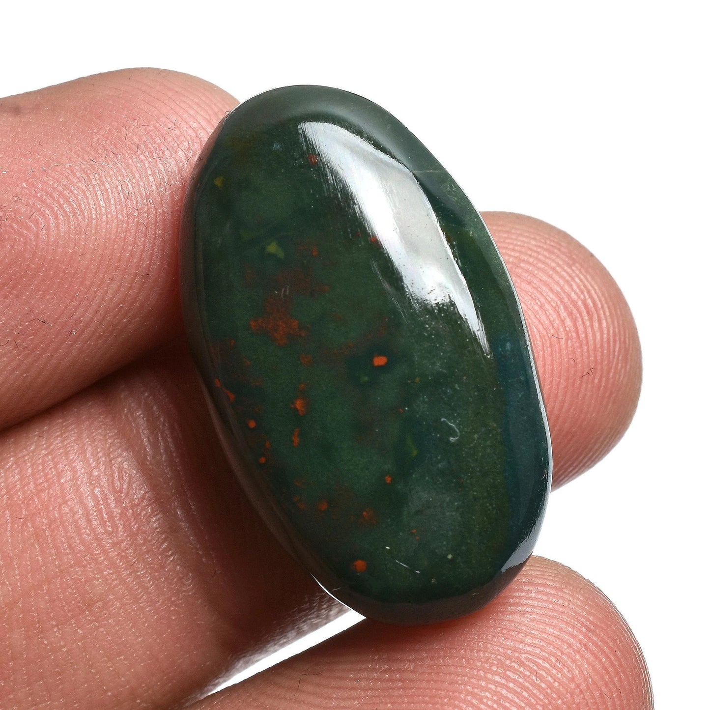 Natural Bloodstone Cabochons – Oval Shaped Smooth Polished Stones for Jewelry