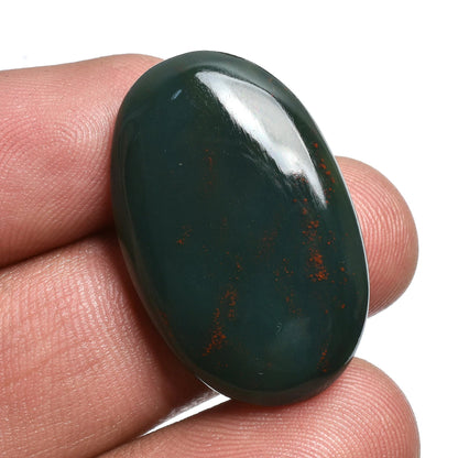 Natural Bloodstone Cabochons – Oval Shaped Smooth Polished Stones for Jewelry