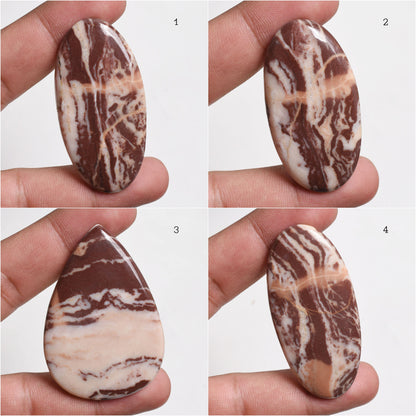 Coconut Jasper Cabochon – Flat One Side Oval & Pear Shape for Pendant Making