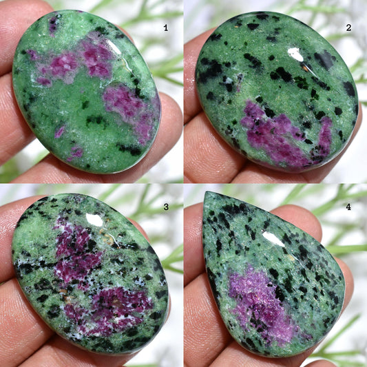 Rare Ruby Zoisite – Natural Flat Back Cabochon Gemstone for Jewelry