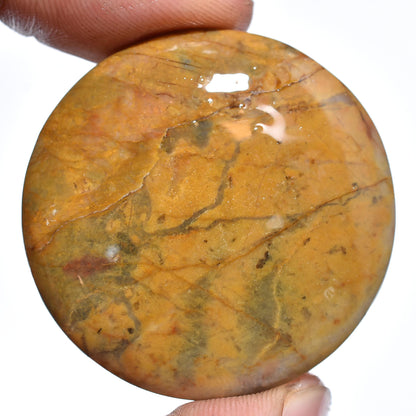 Natural Mango Jasper Cabs – Mixed Shape Yellow Smooth Flat Back Gemstones