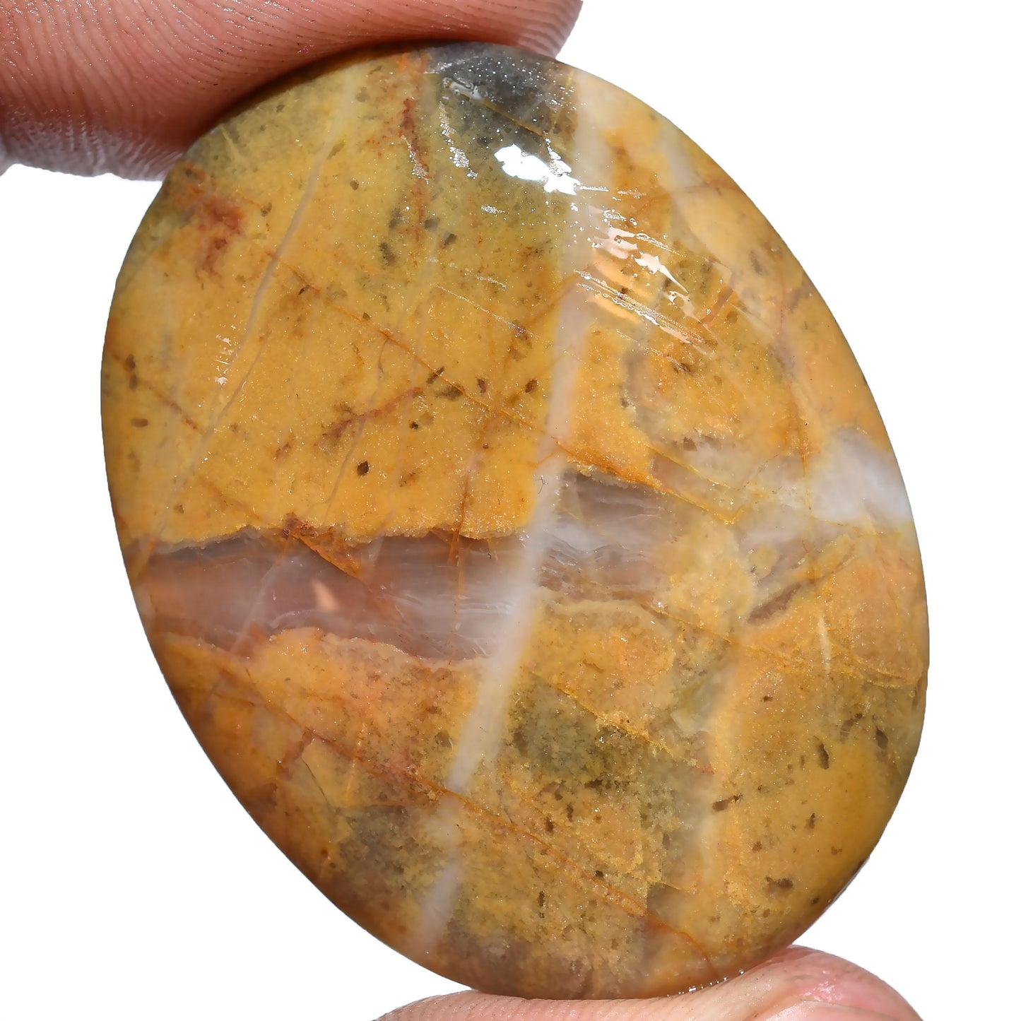 Natural Mango Jasper Cabs – Mixed Shape Yellow Smooth Flat Back Gemstones