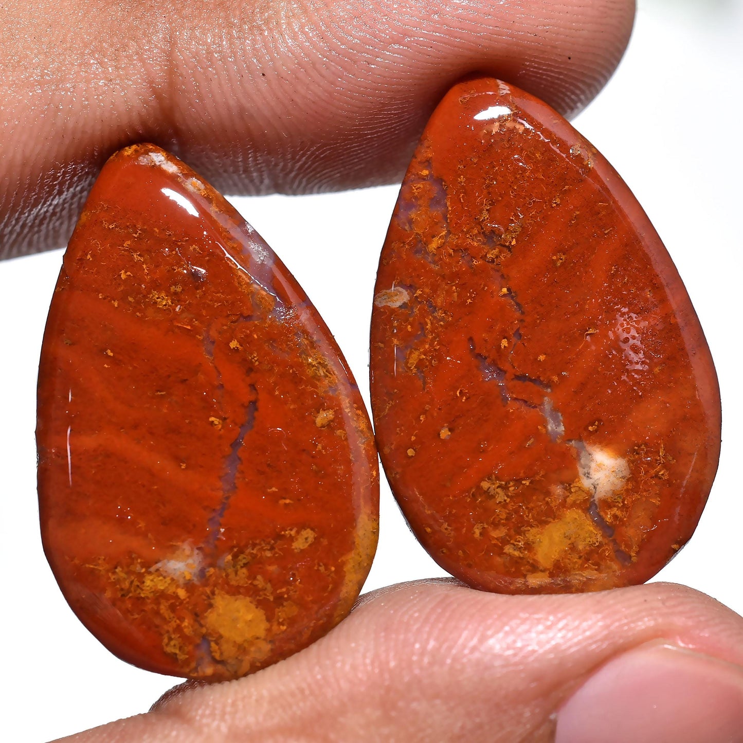 Amazing Mix Jasper Pair Cabochon – Mixed Shape Smooth Gemstones