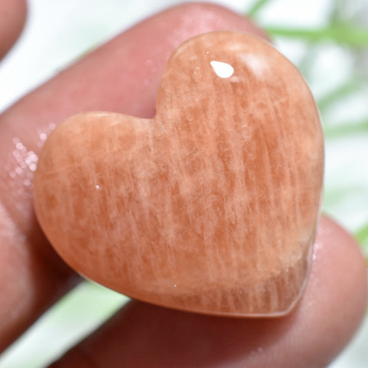 Natural Peach Amazonite Heart Shape Cabochon - Crystal Heart Gemstone for Wire-Wrapped Pendant, Gift for Her