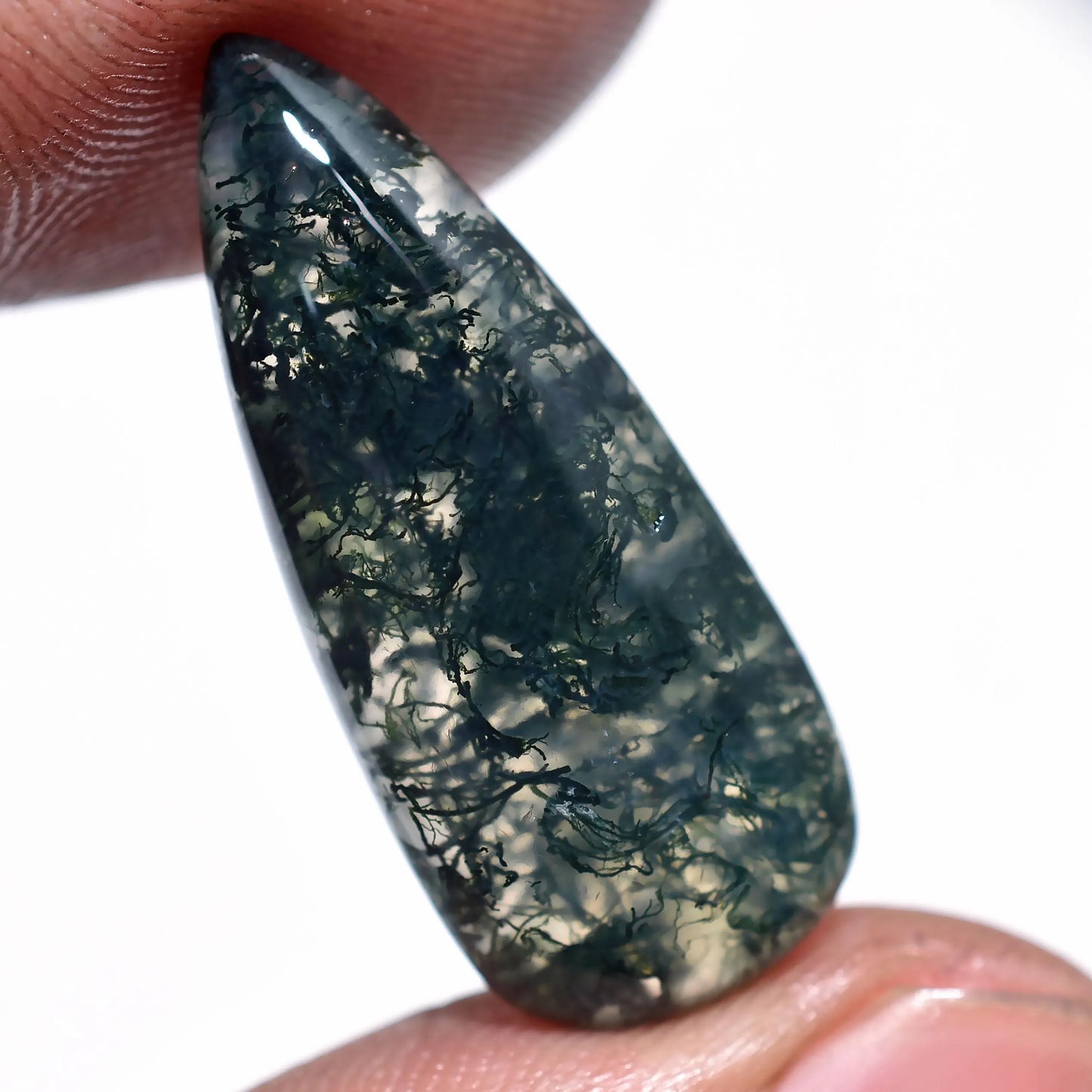 Natural Dark Green Moss Agate Cabochon - Mix Shaped Stones