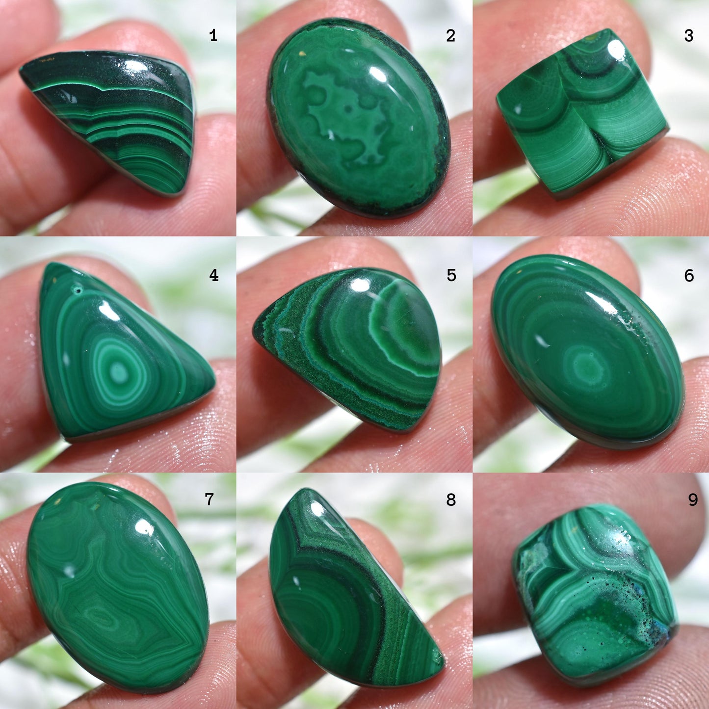 Green Malachite Mix Shape Gemstone - Smooth Natural Malachite Wholesale