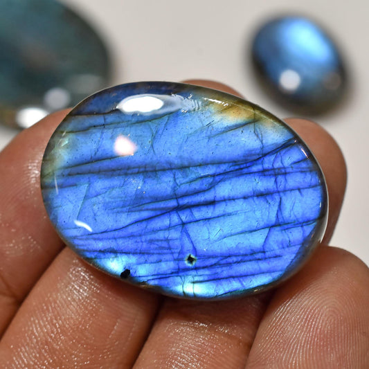 Best Quality Flashy Labradorite – Oval & Pear Natural Blue Labradorite Cabochons