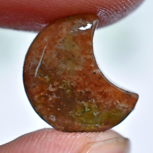 Beautiful Moss Agate Crescent Moon Cabochon - Agate Gemstone Carved Moon, Loose Crystal Moon Stone Pendant, Wholesale Half Moon Stone Gifts