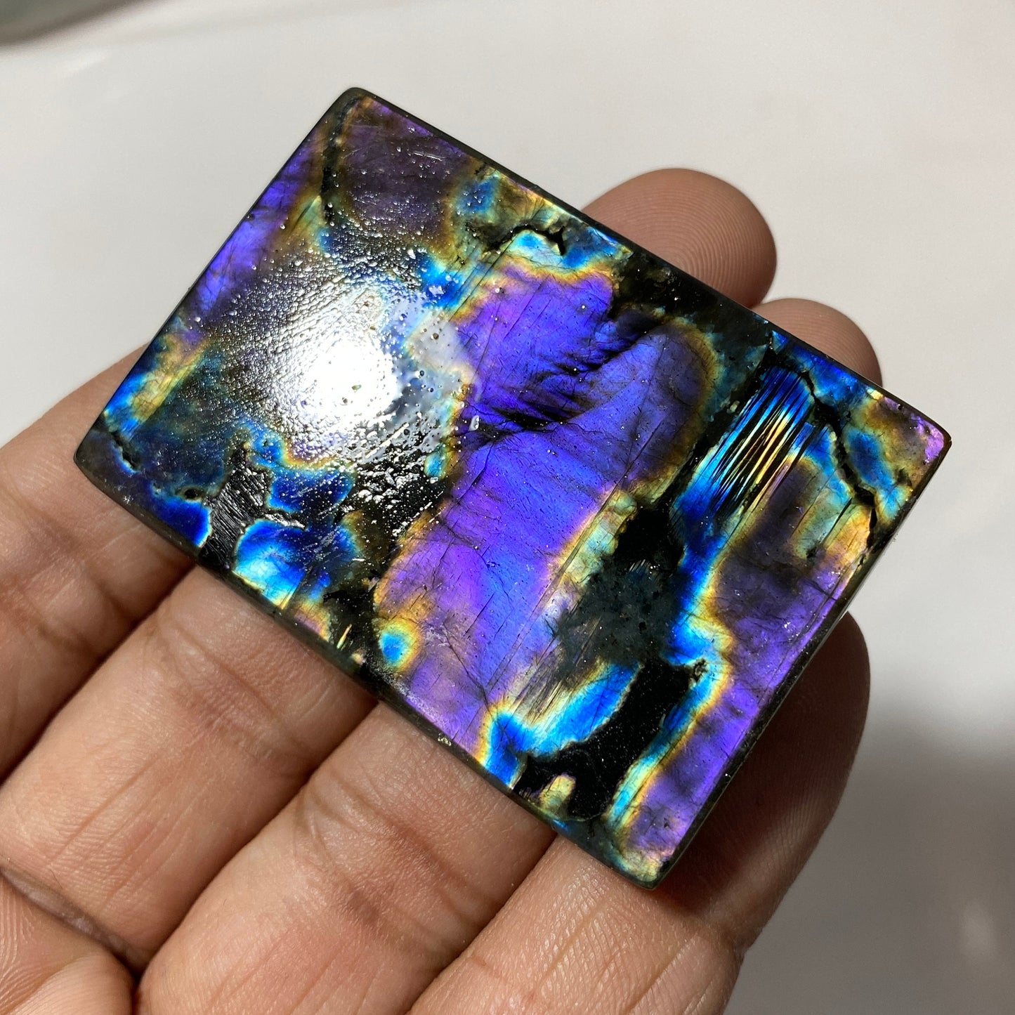 Rare Purple Fire Labradorite Gemstone - 100% Natural Healing Crystal, Top Grade Quality