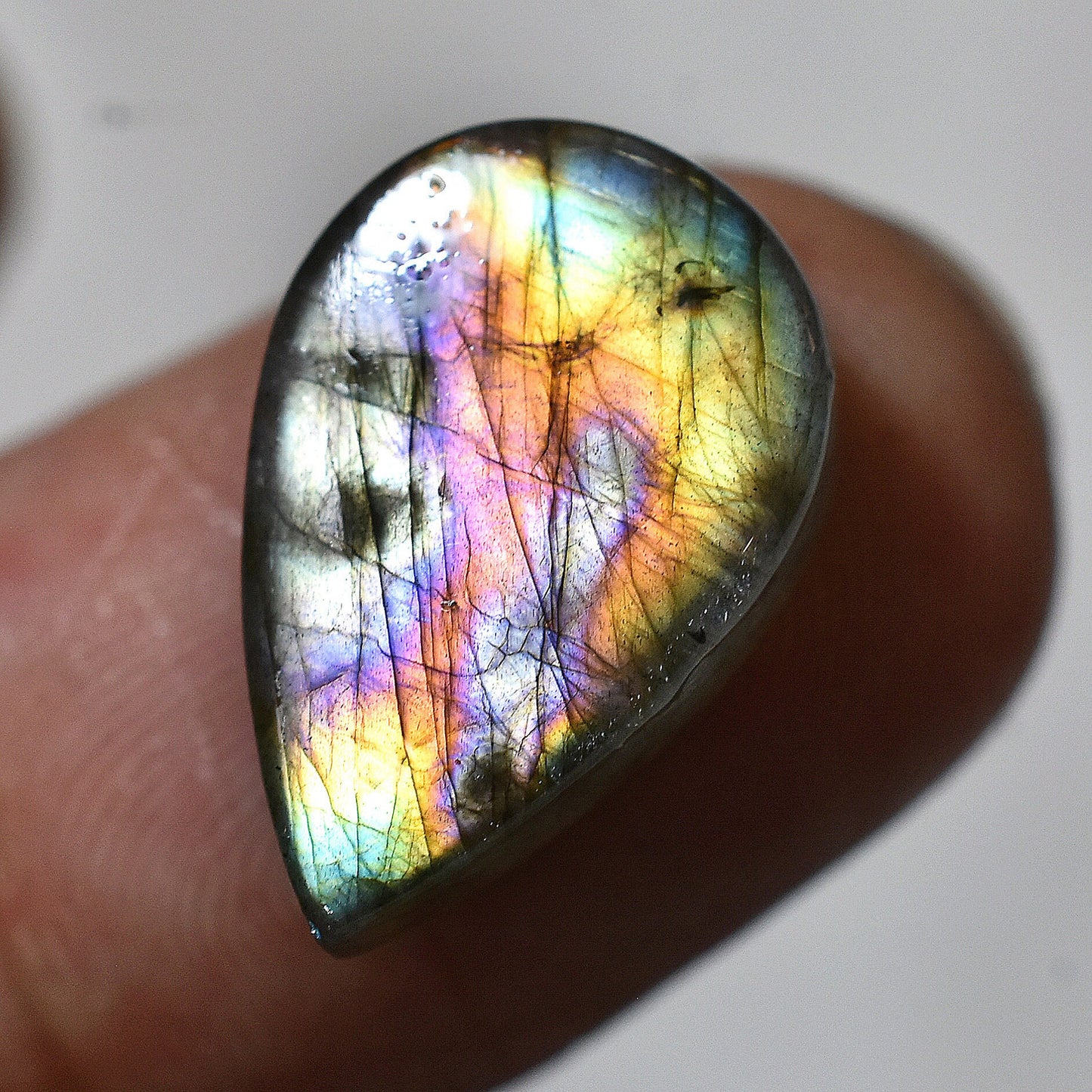 100% Natural Purple Labradorite Cabochon – Genuine Loose Stone for Jewelry & Crystal Gift