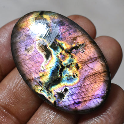 100% Natural Purple Labradorite Cabochon – Genuine Loose Stone for Jewelry & Crystal Gift