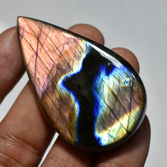 Rainbow Fire Purple Labradorite Cabochon – Mixed Shape, Loose Gemstone Gift for Jewelry Making